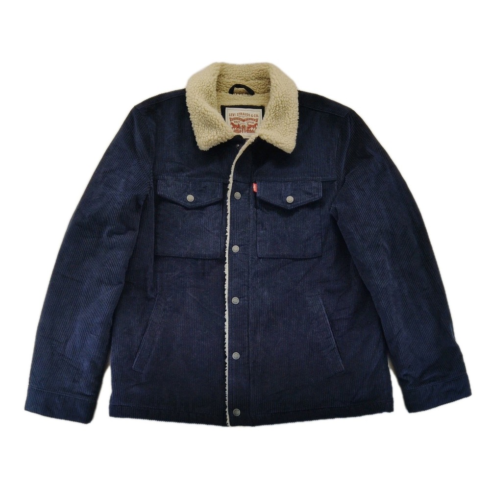 Levi's Sherpa Lined Blue Corduroy Jacket Size Medium